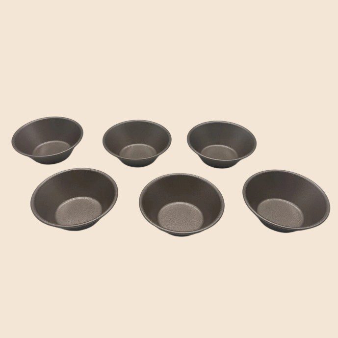 thickened carbon steel non stick egg tart mold tray, 6 pieces in a set, egg tart cup tray thickened carbon steel non stick egg tart mold tray, 6 pieces in a set, egg tart cup tray