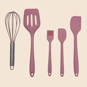 blue silicone kitchenware 5 piece set of kitchen cooking utensils sets (copy)