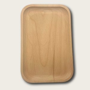 small rectangular wooden tray